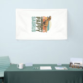 Pappysaurus Grappige Dinosaur Vintage Zonsondergan Spandoek (Beurs)