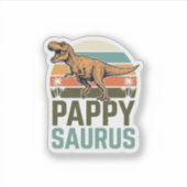 Pappysaurus Grappige Dinosaur Vintage Zonsondergan Sticker (Voorkant)