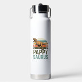 Pappysaurus Grappige Dinosaur Vintage Zonsondergan Waterfles (Voorkant)