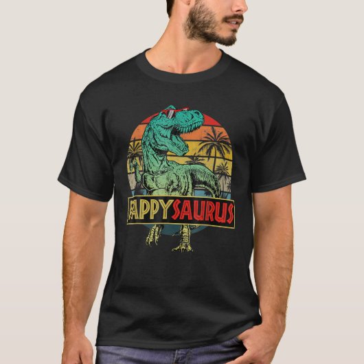 Pappysaurus t rex dinosaur Dad Saurus Family Mat T-shirt (Voorkant)