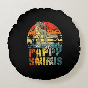 Pappysaurus T Rex Dinosaur Family Matching Rond Kussen