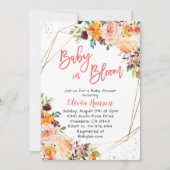 Paprika Bloemen Baby in Bloom Baby shower Kaart (Voorkant)