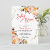 Paprika Bloemen Baby in Bloom Baby shower Kaart (Staand voorkant)