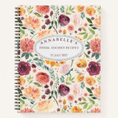 Paprika Bourgondië Bloem Bruiloft Receptenboek Notitieboek (Voorkant)