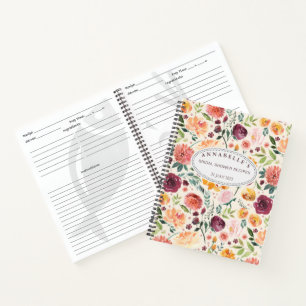 Paprika Bourgondië Bloem Bruiloft Receptenboek Notitieboek