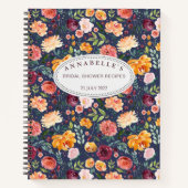 Paprika Bourgondië Bloem Bruiloft Receptenboek Notitieboek (Voorkant)