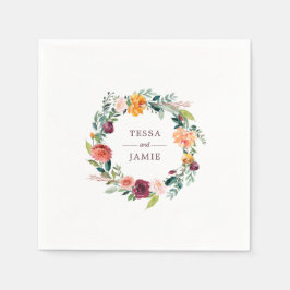 Paprika Burgundy Flora Persoonlijk Napkin Servet