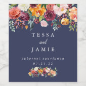 Paprika Burgundy Floral - Etiket voor gepersonalis (Enkel label)