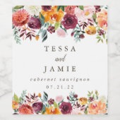 Paprika Burgundy Floral - Etiket voor gepersonalis (Enkel label)