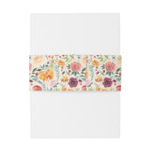 Paprika Burgundy Floral Invitation Belly Band Uitnodigingen Wikkel (Achterkant Voorbeeld)