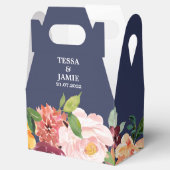 Paprika Burgundy Floral Wedding Favor Box Bedankdoosjes (Geopend)