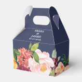 Paprika Burgundy Floral Wedding Favor Box Bedankdoosjes (Voorkant Zijde)