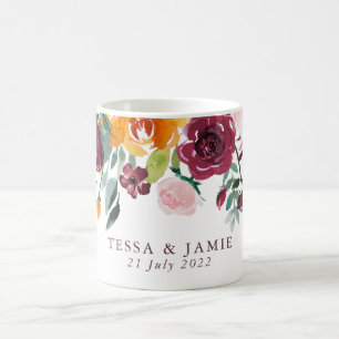 Paprika Burgundy Floral Wedding Mok