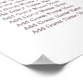 Paprika Burgundy Floral Wedding XL Seating Chart Poster (Hoek)