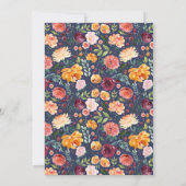 Paprika Burgundy Floral Wreath Wedding Invitation Kaart (Achterkant)