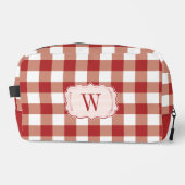Paprika en White Gingham monogrammen Toilettasje (Voorkant)