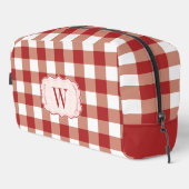 Paprika en White Gingham monogrammen Toilettasje (Rechterhoek)