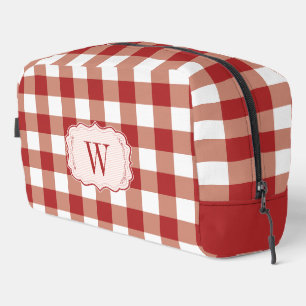 Paprika en White Gingham monogrammen Toilettasje