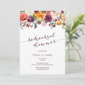 Paprika Floral repesal Dinner Invitation Kaart (Staand voorkant)