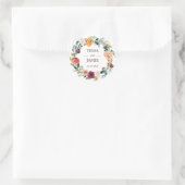 Paprika Floral Wreath Wedding Favor Sticker (Tas)