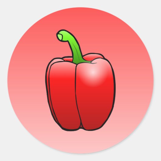 Paprika Klassieke Ronde Sticker (Voorkant)
