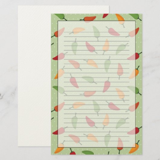 Paprika-patroon Briefpapier (Voorkant / Achterkant)