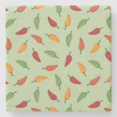 Paprika-patroon Stenen Onderzetter (Voorkant)