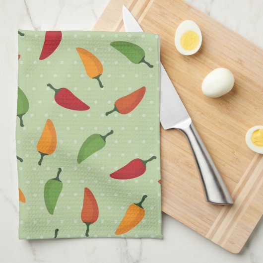 Paprika-patroon Theedoek (Quarter Fold)