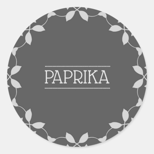 Paprika Spice Jar Sticker Labels (Voorkant)