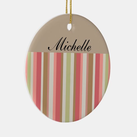 Paprika-streepjespatroon Keramisch Ornament (Rechts)