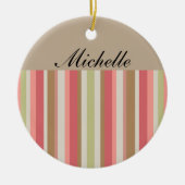 Paprika-streepjespatroon Keramisch Ornament (Voorkant)