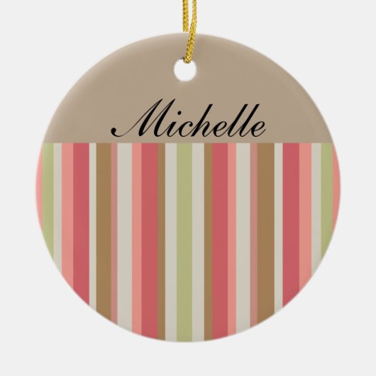 Paprika-streepjespatroon Keramisch Ornament (Voorkant)