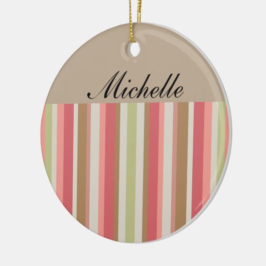 Paprika-streepjespatroon Keramisch Ornament (Links)