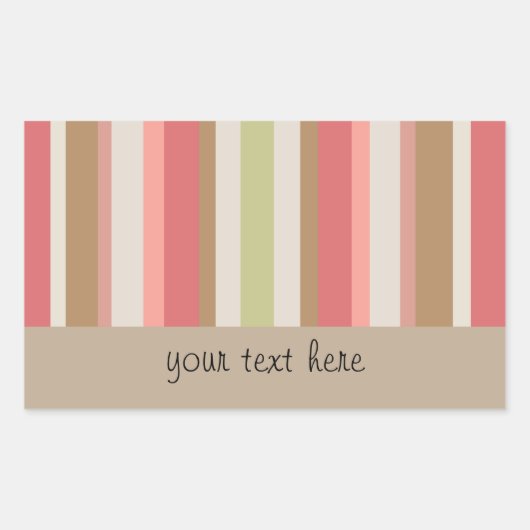 Paprika-streepjespatroon Rechthoekige Sticker (Voorkant)