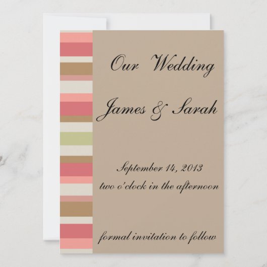 Paprika-streepjespatroon Save The Date (Achterkant)