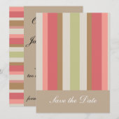 Paprika-streepjespatroon Save The Date (Voorkant / Achterkant)