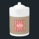 Paprika-streepjespatroon Theepot<br><div class="desc">Warm en gezellig, dit streeppatroon is geaccentueerd met paprika, kaneel, persimmon, appel en lichte munt. We hebben alle afbeeldingen die in dit ontwerp worden gebruikt aanpasbaar gelaten - U kunt er naar hartenlust mee spelen - Klik op de oranje knop 'CustomizeThis' en markeer het afbeelding dat u wilt verwijderen, vergroten...</div>