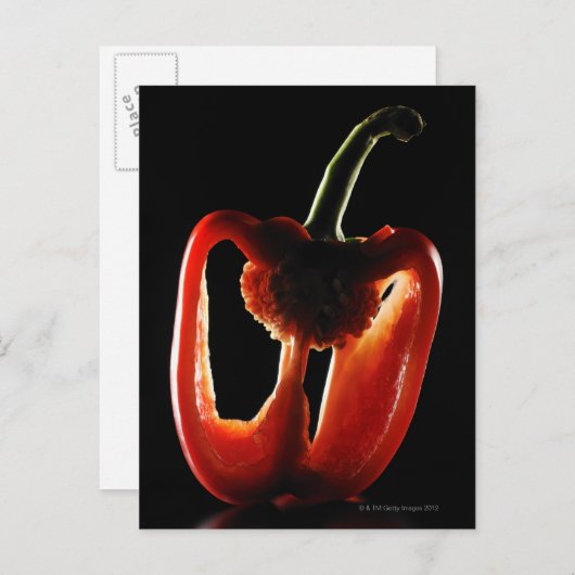 Paprika, vegetable, zwarte achtergrond briefkaart (Voorkant / Achterkant)