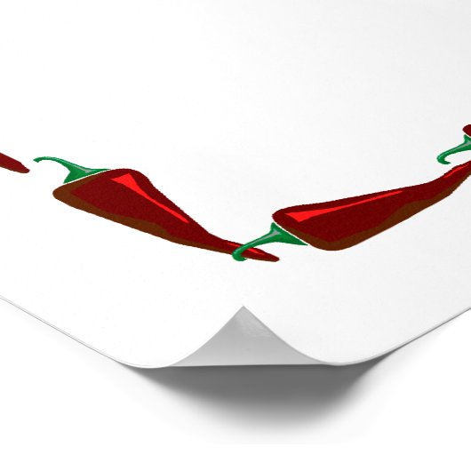 Paprika's eindigen met lijst grafisch poster (Hoek)