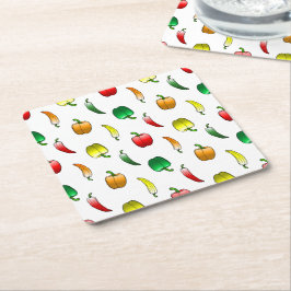 Paprika's en lange paprika's kartonnen onderzetters