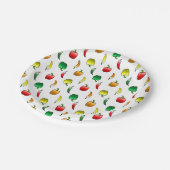 Paprika's en lange paprika's papieren bordje (Gekanteld)