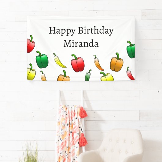 Paprika's en lange paprika's spandoek (Insitu)