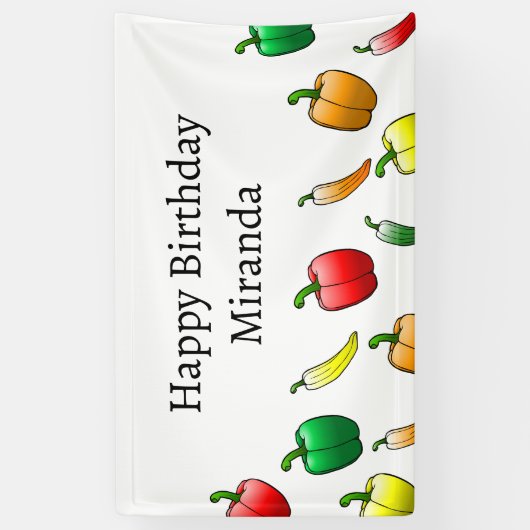 Paprika's en lange paprika's spandoek (Verticaal)