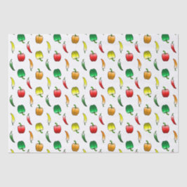 Paprika's en lange paprika's tissuepapier