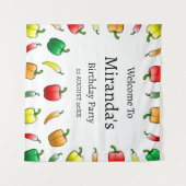 Paprika's en lange paprika's wandkleed (Voorkant (horizontaal))