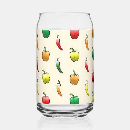 Paprika's en lange zoete pepers blikvorm glas (Voorkant)