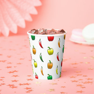 Paprika's en lange zoete pepers papieren bekers