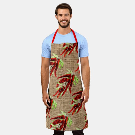 Paprika's in bolap zien All-Over Print Apron Schort (Gedragen)