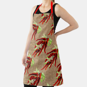 Paprika's in een dubbele look All-Over Print Apron Schort
