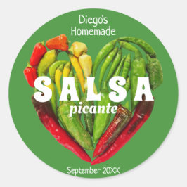 Paprika's, van het type Hot Spicy Ronde Sticker
